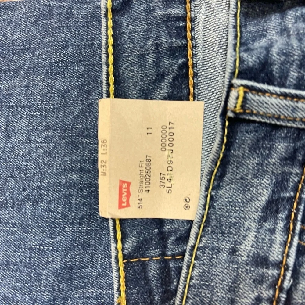 Levi's Blue Denim Jeans 514 Straight Fit Mens 32W 36L